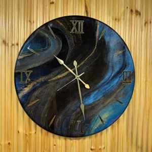 El Yapımı Epoksi Duvar Saati, 60 cm